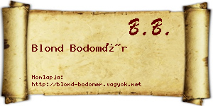 Blond Bodomér névjegykártya